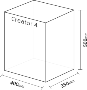 storleken på Creator 4 byggkammare